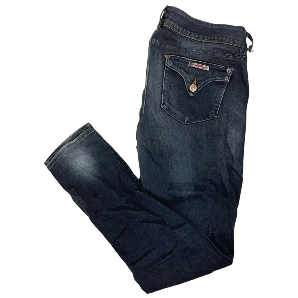 ❤️ Hudson Collin Flap Skinny Jeans Dark Wash Sz 32 - Picture 12 of 13